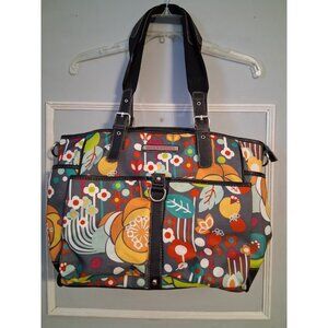 Lily Bloom Travel Tote Bag Colorful Floral Print Roomy